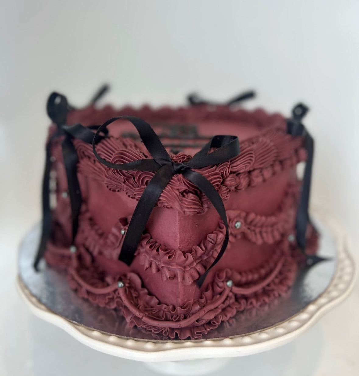 Burgundy Heart cake