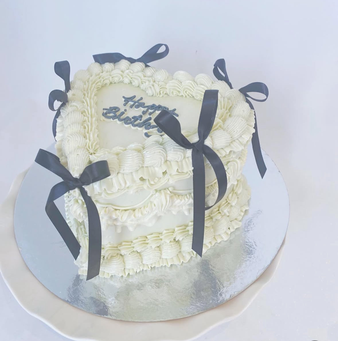 Heart Cake with Ribbon