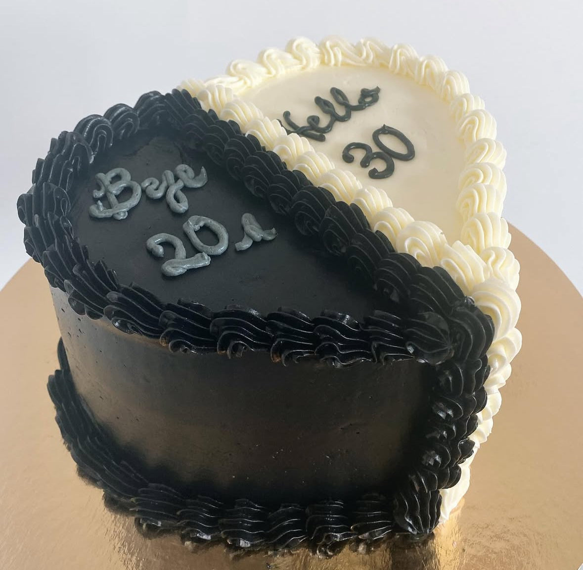 6-inch Black & White cake