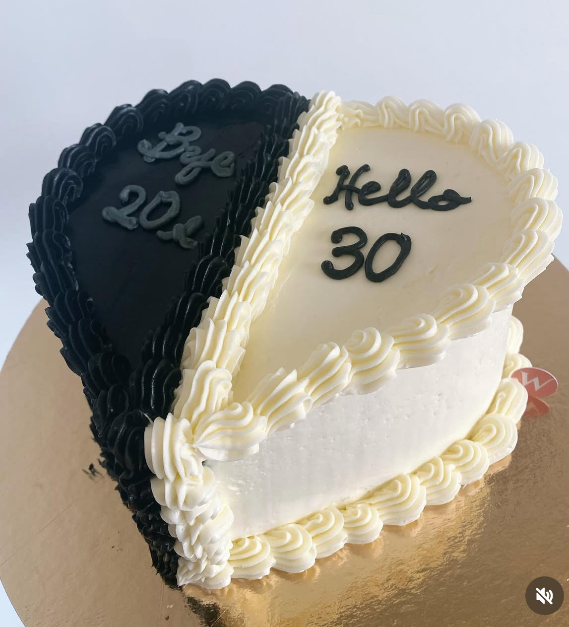 6-inch Black & White cake