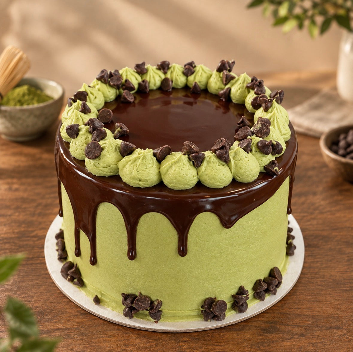 6-inch Matcha chocolate shortcake