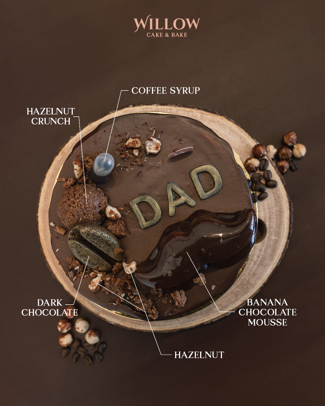 6-inch Hazelnut Caffe Mocha cake