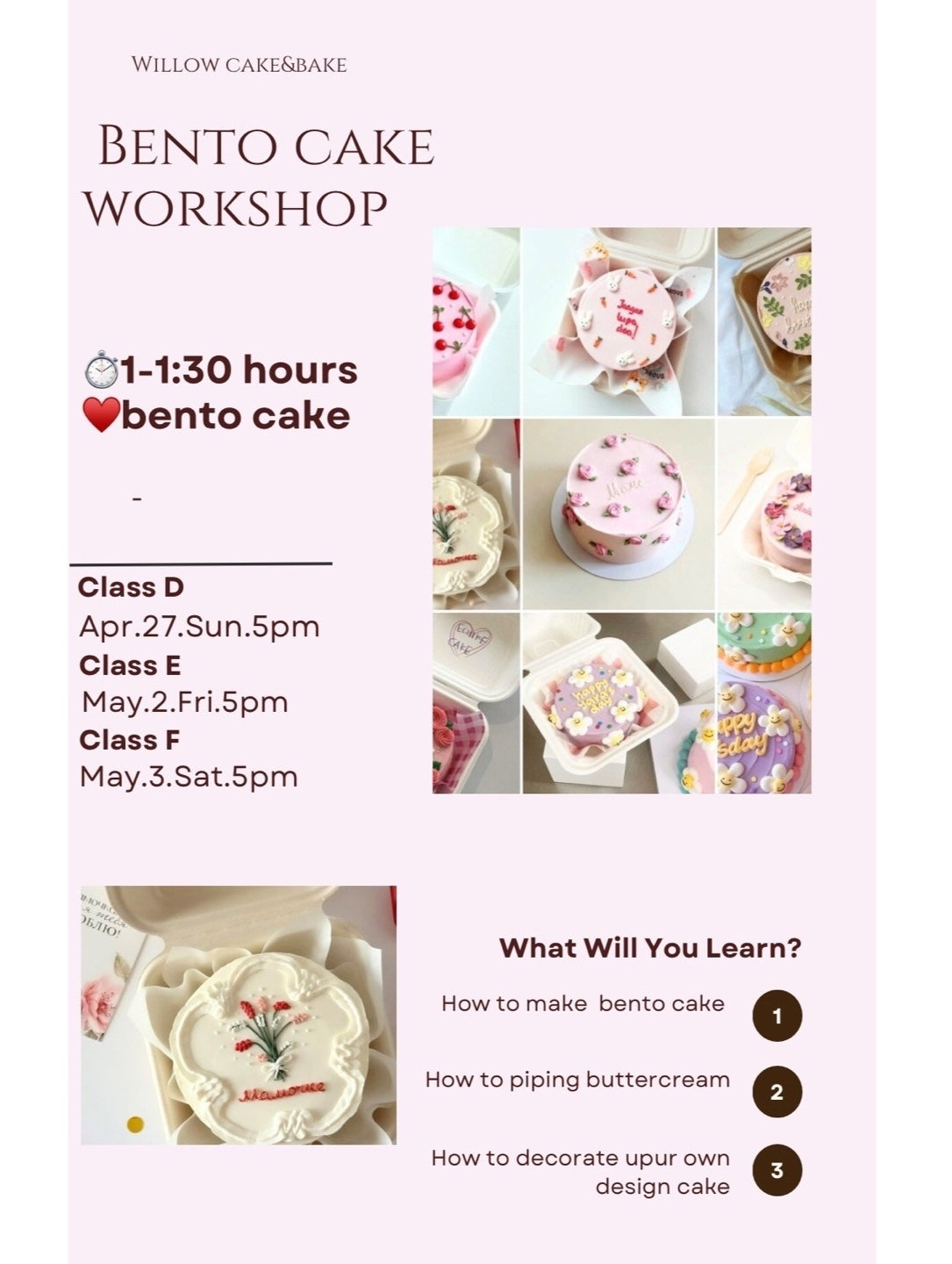 Baking Class : Bento Cake Workshop