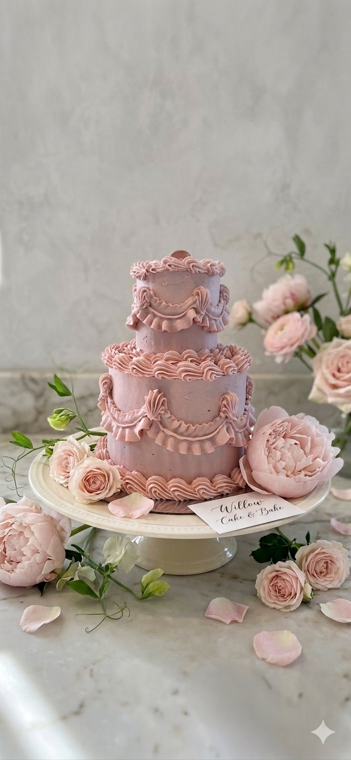 2-Tiered buttercream cake