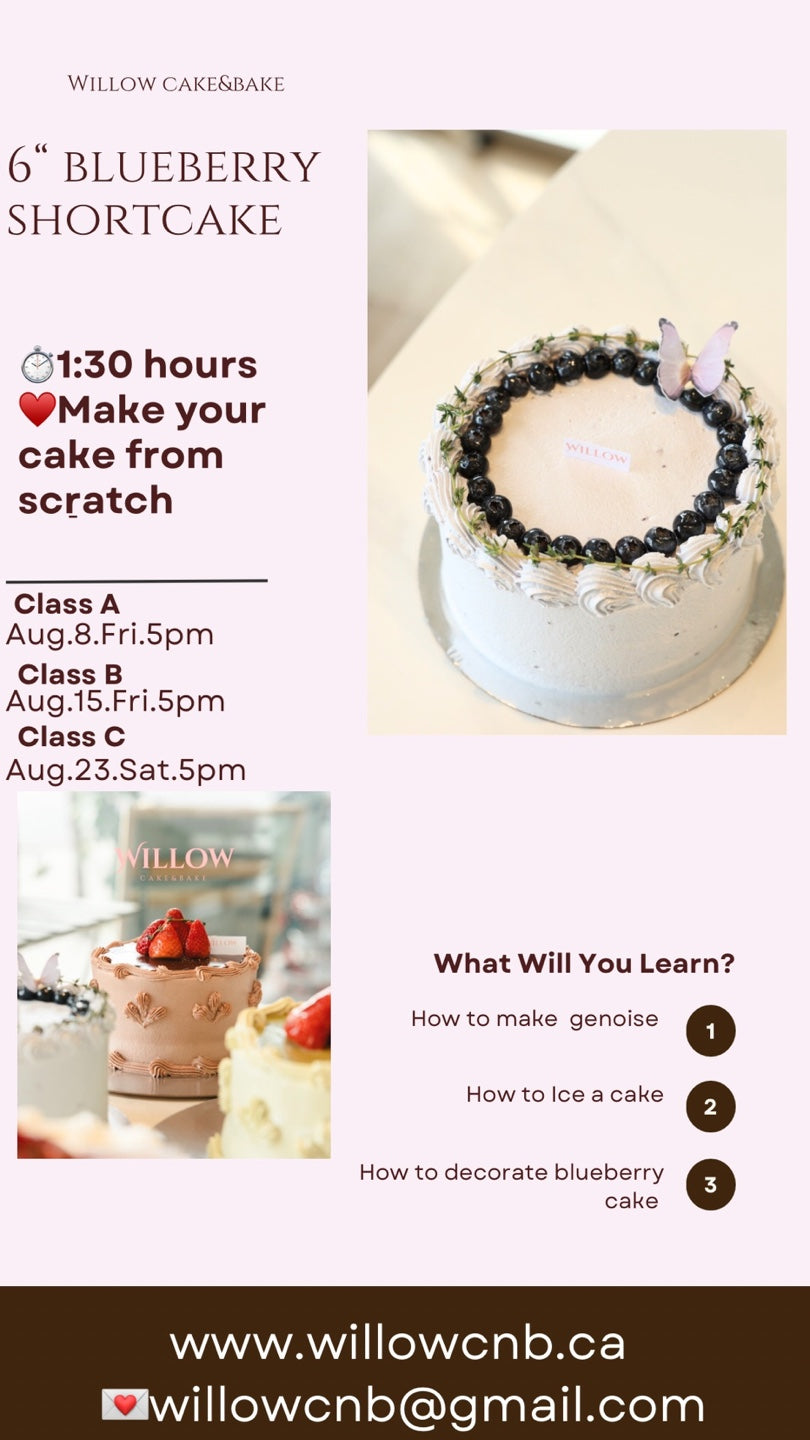 1-2. Baking class : 6” Blueberry Shortcake making class