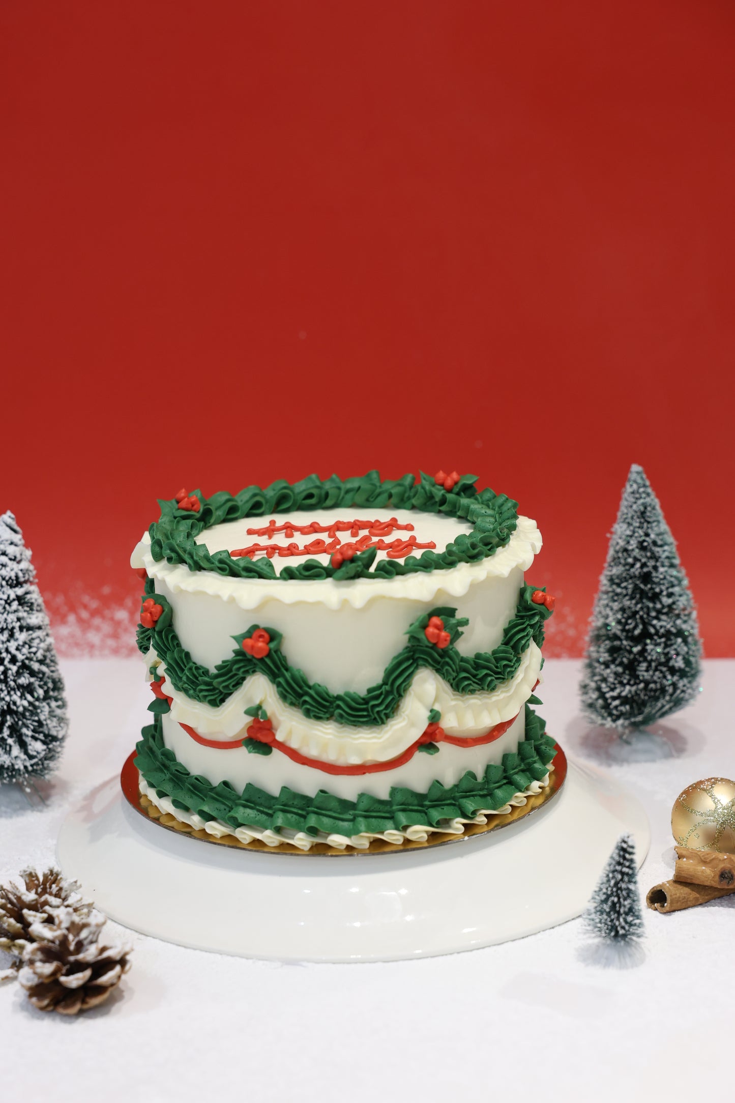 1-3. Christmas Cake : 6-inch Vintage buttercream cake