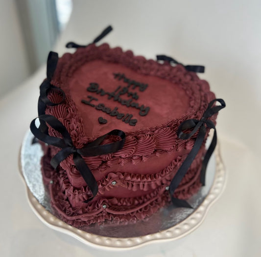 Burgundy Heart cake