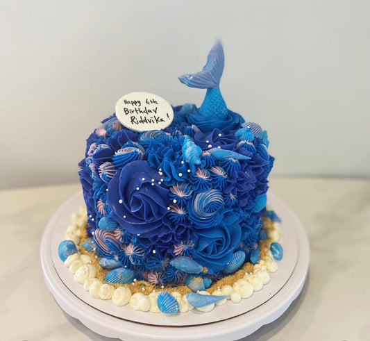 6-inch Mermaid buttercream cake