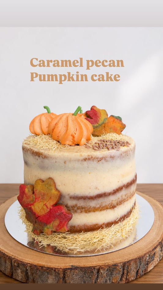 1-1. 6-inch Caramel pecan pumpkin cake