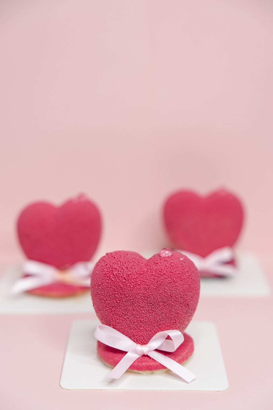 Pink Heart Mousse Cake