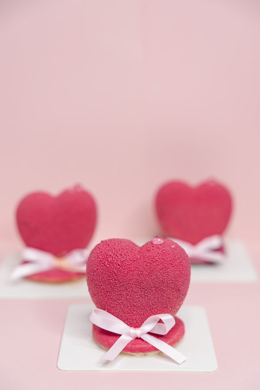 Pink Heart Mousse Cake