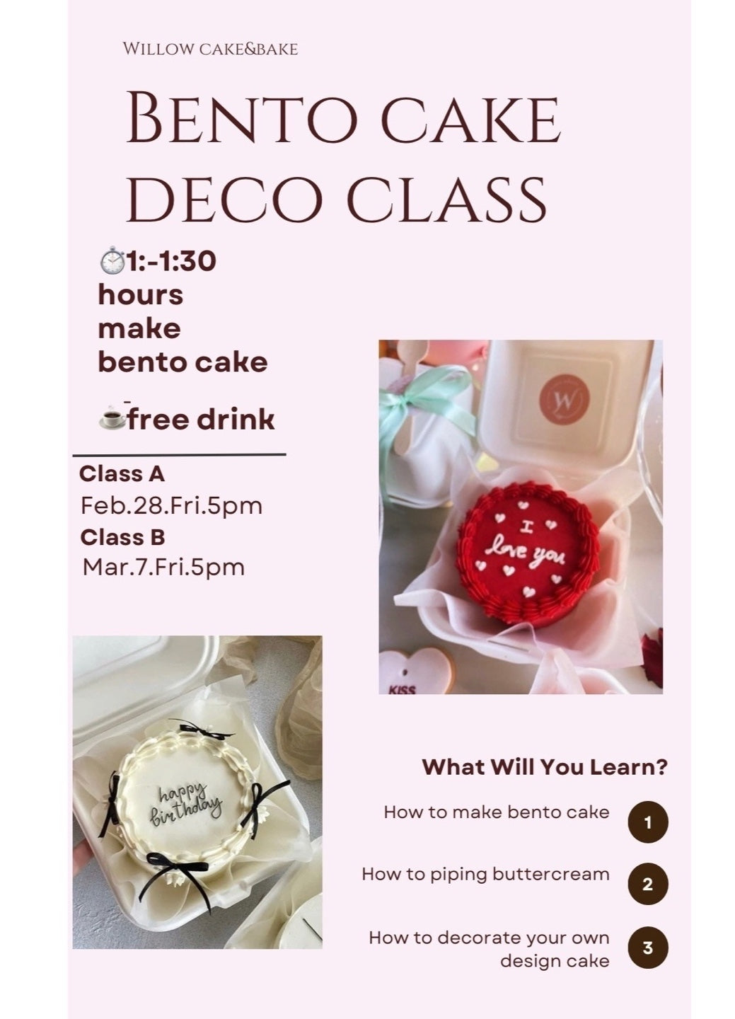 1-3. Baking Class : Bento cake deco class