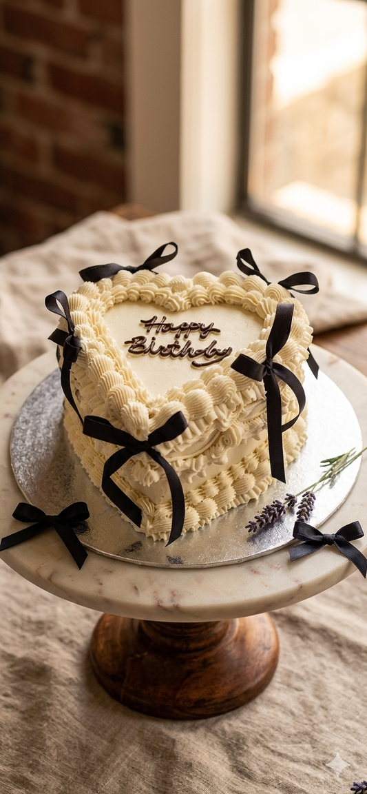 Heart Cake with Ribbon