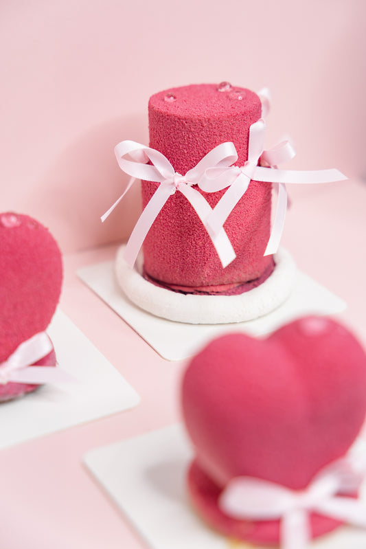 1-4. Valentine’s Day Collection : Pink Ribbon Mousse cake