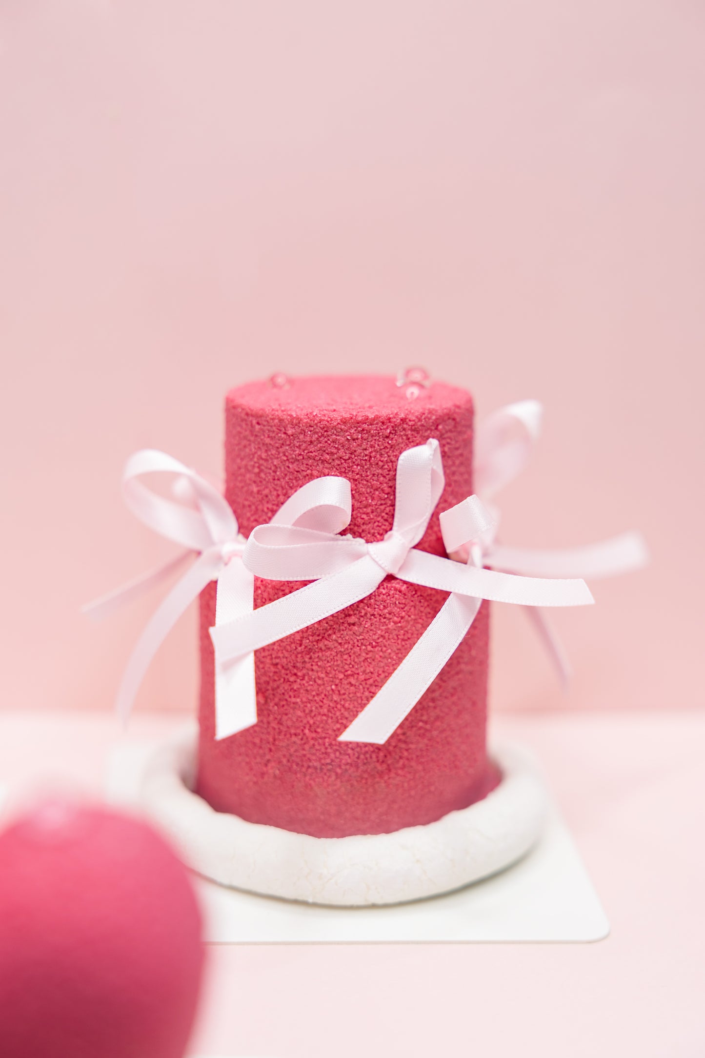 1-4. Valentine’s Day Collection : Pink Ribbon Mousse cake